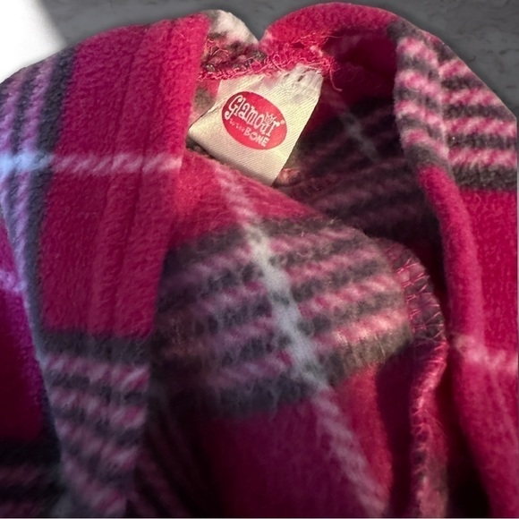 EUC XXS Dog Plaid Fleece Hoodie In Pink Velcro Closure Under Belly - Picture 5 of 5